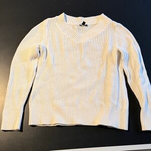 Talbots V Neck Cream Knit Sweater XS